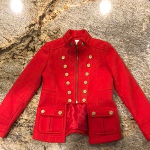 Red jacket with buttons